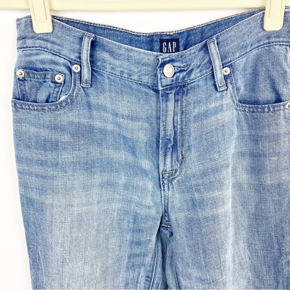 Gap Denim Womens Best Girlfriend Jeans Straight Leg Distressed Size 25 Linen - Picture 3 of 7